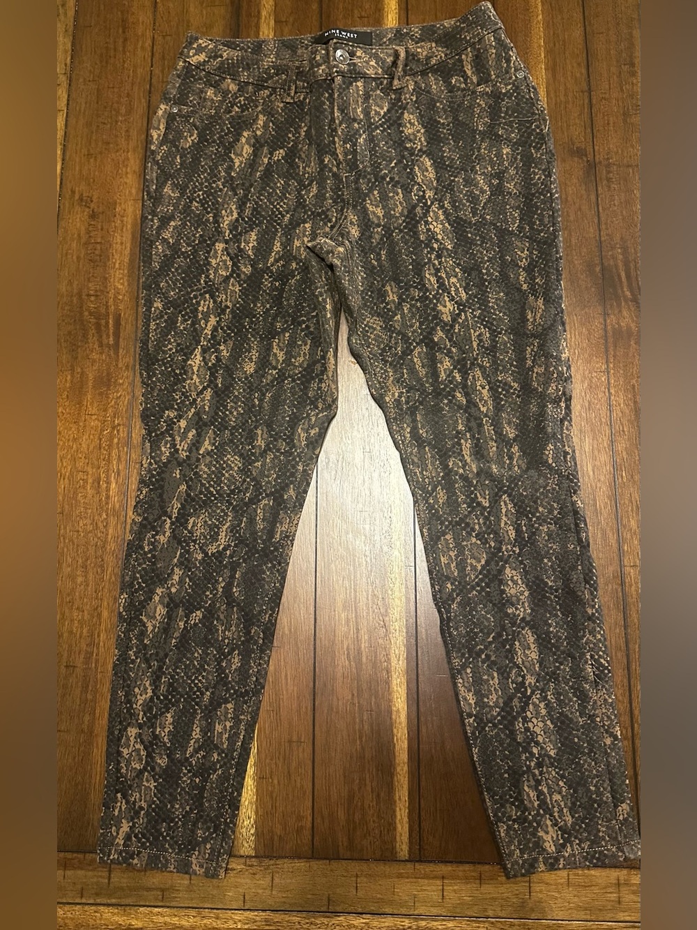 Nine West Brown and Black Snake Print Leggings